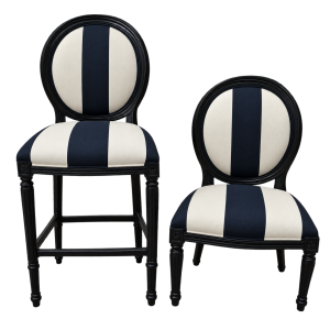 Chaise de style élégant noir et blanc