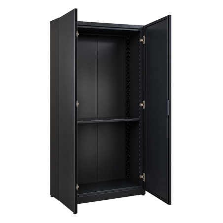 Grande armoire métallique noire à 2 portes